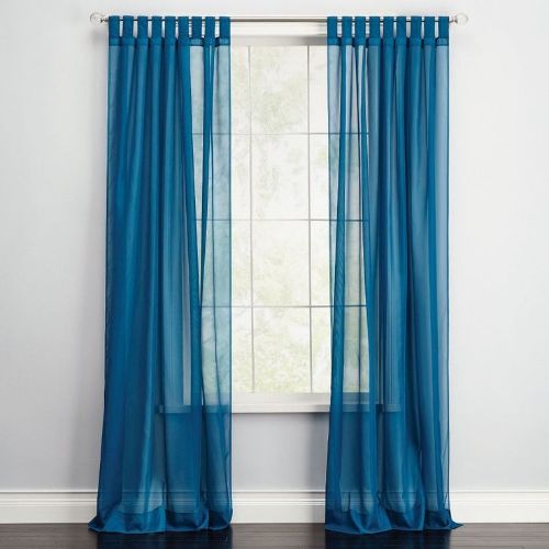 Blue Sheer Tab-Top Curtains
