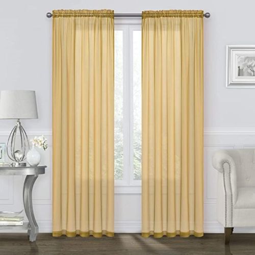 Golden Glow Sheer Curtains
