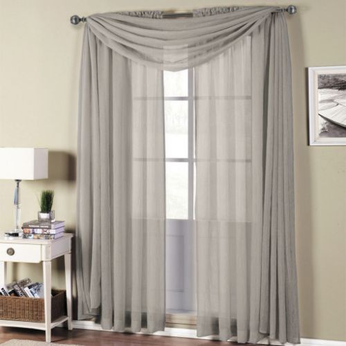 Graceful Gray Sheer Scarf Curtains