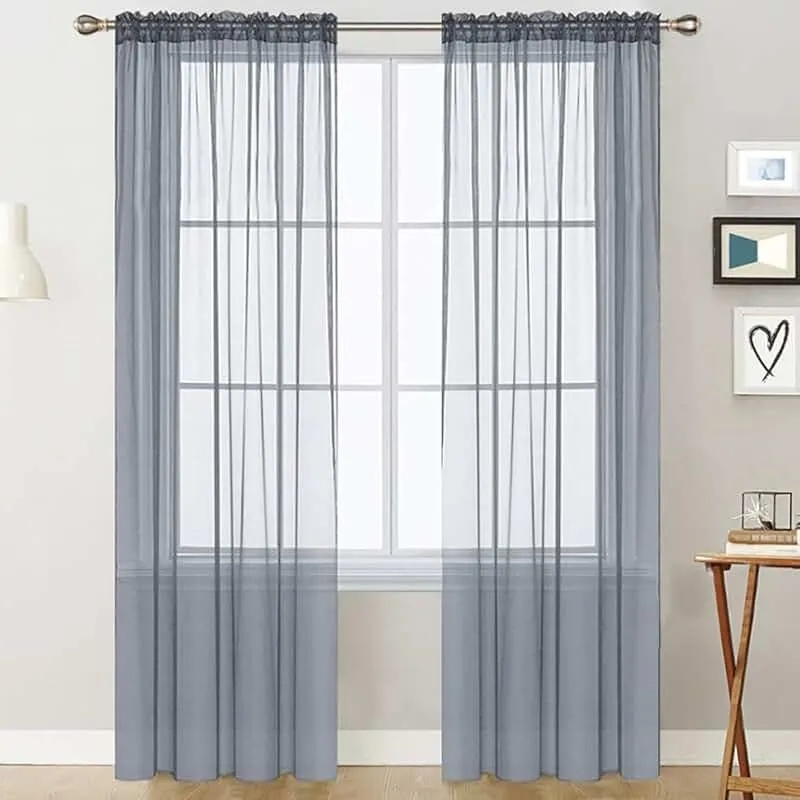 Smoke Grey Sheer Curtains