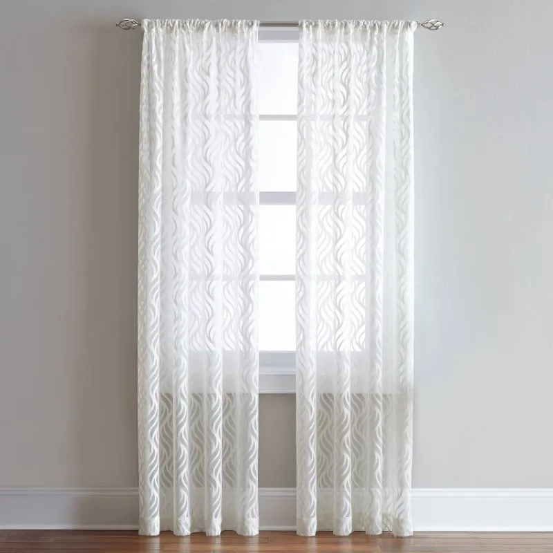 White Sheer Curtains with Wavy