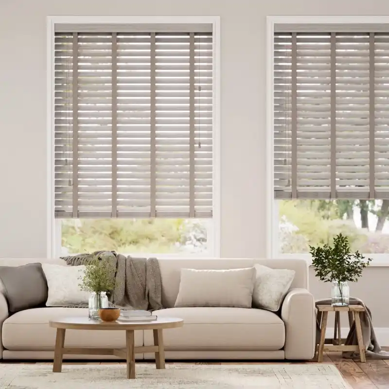 Grey Wash & Latte Faux Wood Blind