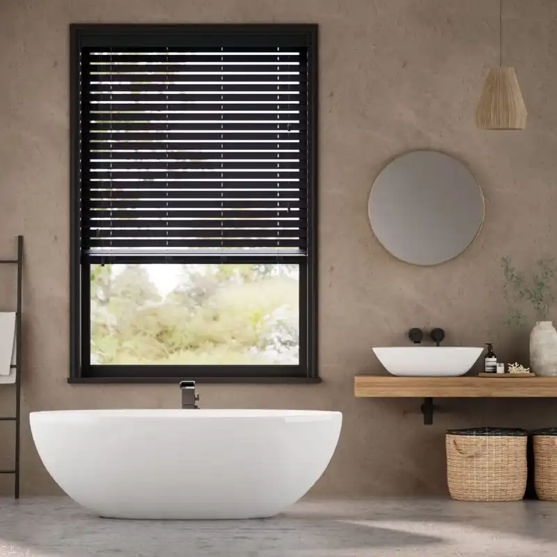 Premium Sleek Jet Faux Wood Blind