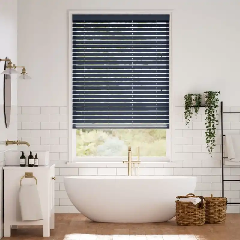 Premium Sleek Midnight Blue Faux Wood Blind