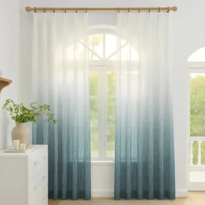 Blue Gradient Sheer Curtains