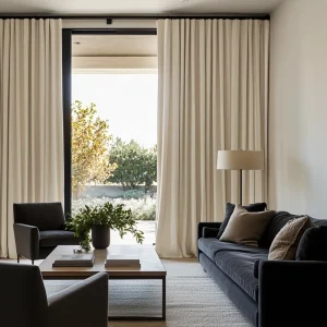 Cream Linen Office Curtains