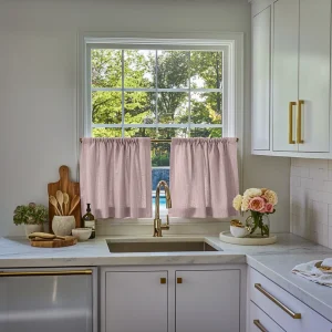 Dusty Pink Kitchen Curtains