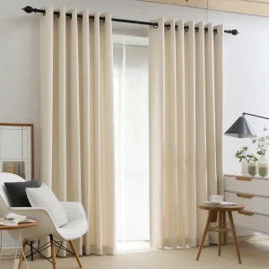 Eyelet Cream Linen Curtain