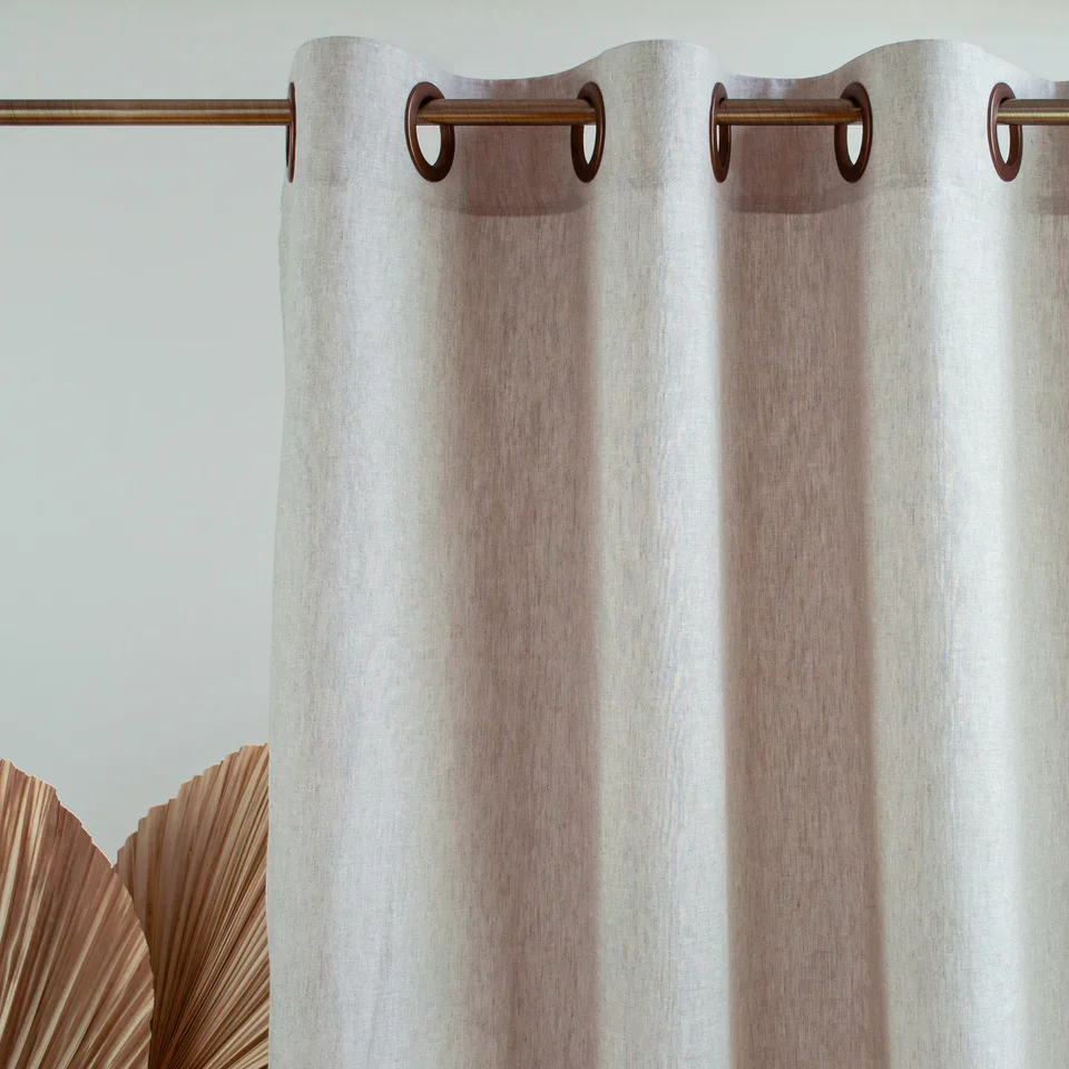 Eyelet Cream Linen Curtain