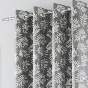 Grey Blackout Curtain Eyelet