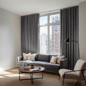 Grey Velvet S-Fold Curtains