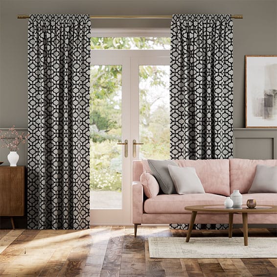 Lattice Black Curtains