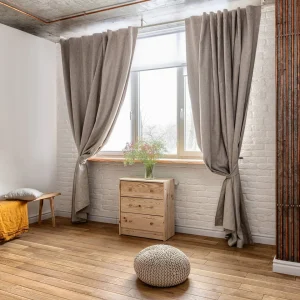 Linen Back Tabs Curtains