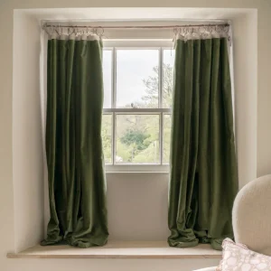 Olive Velvet Villa Curtains