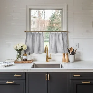 Stone Grey Kitchen Curtains