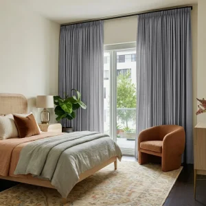 Stone Grey Pencil Pleat Curtains