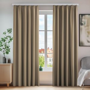 Taupe Blackout Office Curtains