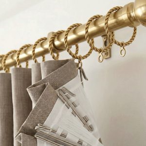 Twisted Brass Curtain Rings