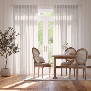 Voile Snow Pinch Pleat Curtains