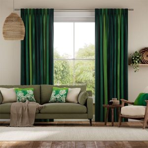 Watercolour Emerald Green Curtains