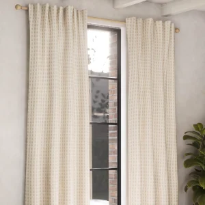 chenille-gingham-polyester-blackout-curtains