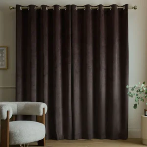 chocolate-matt-velour-blackout-curtains
