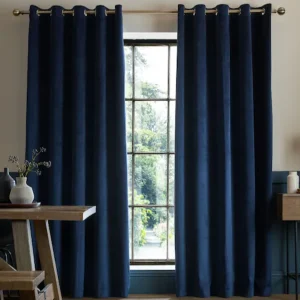 navy-matt-velour-thermal-blackout-curtains